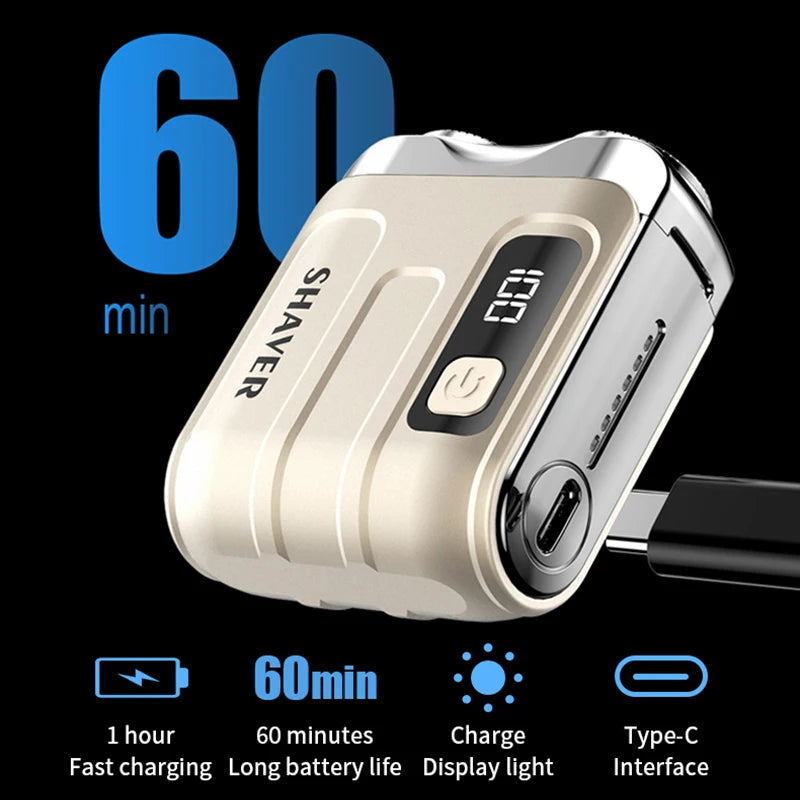Mini Rechargeable Rotary Razor – Clean Shave, Anywhere