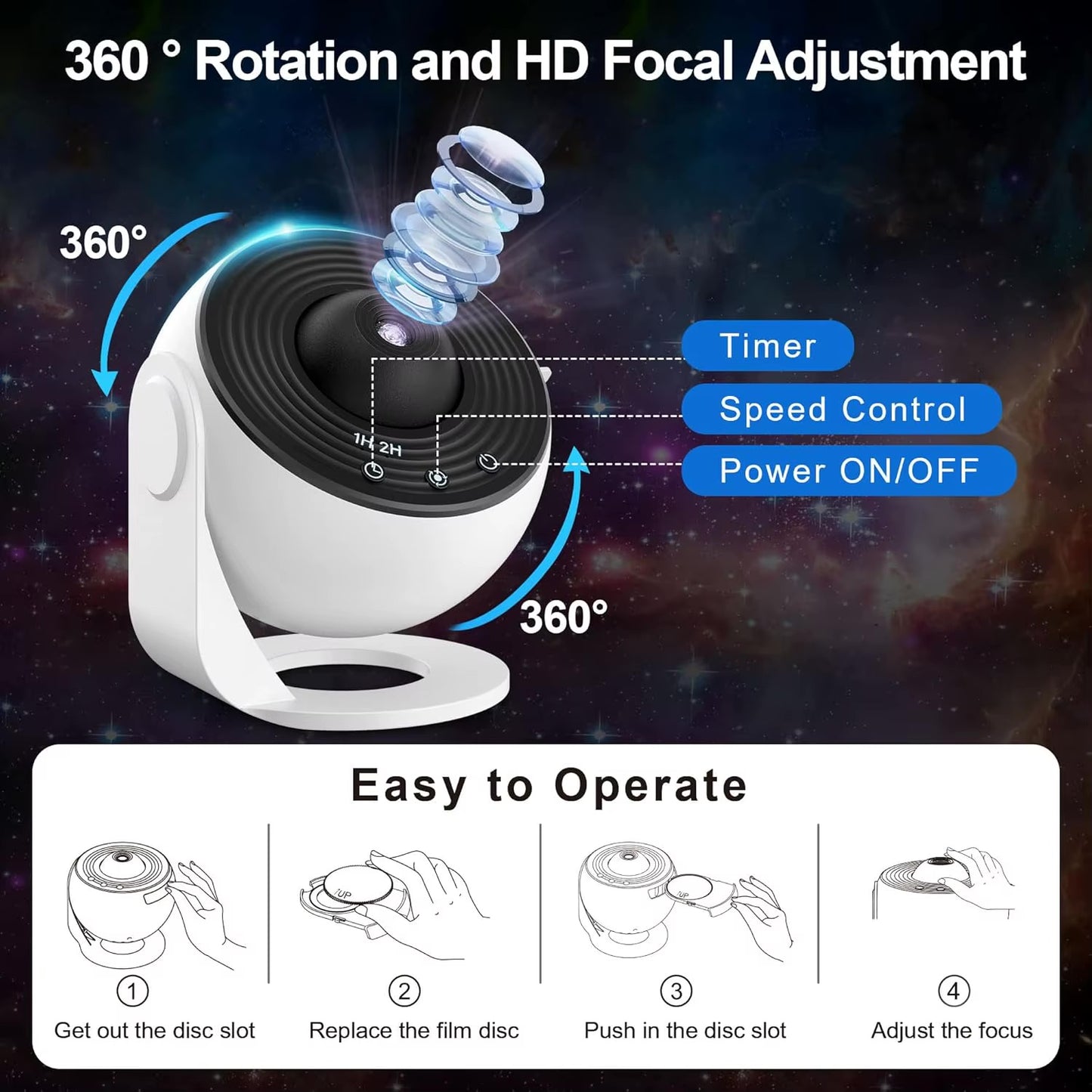 🌌 Galaxy Projector - Eco-Friendly Night Light Projector | Bring the Universe to Your Space” ⚠️Limited stock ‼️